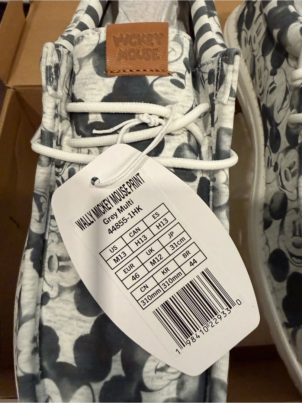 Mickey Mouse Gray Canvas Slip-On Shoes